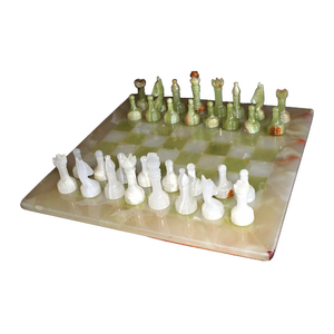 Traditional Handmade Onyx Marble <b>Chess</b> <b>Set</b> Decorative Stone <b>Chess</b> <b>Board</b> <b>Set</b> for Living Room and Entertainment Purposes - Product Image 2