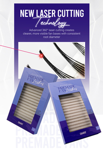 CharmLash Wholesale Laser Premade Fans 3D 20D Volume <b>Eyelash</b> <b>Extension</b> Trays Short Stem Pointy Base - Product Image 4
