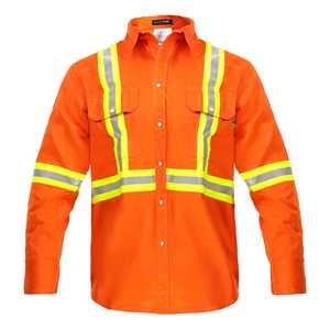 FR Vêtements de sécurité haute visibilité haute visibilité-88% C/12% N 7oz Chemise résistante aux flammes en orange 2X-Large - Product Image 1