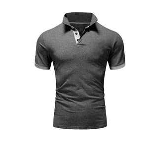 Polo en coton blanc pour homme, manches courtes, couleur unie, respirant, décontracté, coupe classique - Product Image 5