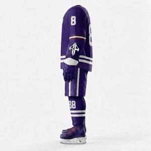 Conjunto de Uniforme de Hockey sobre Hielo RIVIAN ATLANTIC de Color Sólido con Impresión por Transferencia de Calor, 100% Poliéster de Primera Calidad para Hombre - Product Image 5