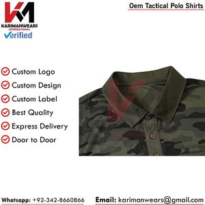 เสื้อโปโลเพ้นท์บอลสไตล์ทหารสำหรับผู้ชาย OEM ผ้าบางเบา ระบายความชื้น ผู้ผลิตสำหรับการสั่งซื้อจำนวนมาก - Product Image 4