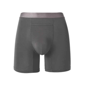 Men's Solid Color <b>Compression</b> Shorts Mid Waist Elastic Waist Breathable Knitted Spandex Cotton Casual <b>Underwear</b> - Product Image 3