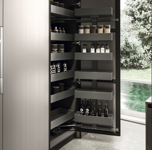 JY Project Customized European Kitchen Cabinet Pull <b>Basket</b> Tall Pantry Adjustable <b>Shelves</b> Melamine Storage Organizer - Product Image 6