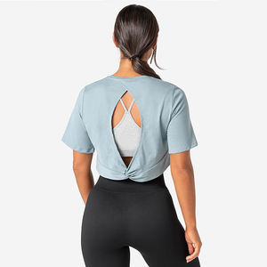 Ropa Deportiva Ligera para Mujer, 100% Algodón, para Gimnasio y Entrenamiento, Corte Ajustado, Transpirable, Cuello en V, Secado Rápido, Verano - Product Image 5