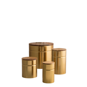 <b>Set</b> Of 3 Cylinder Metal Spice <b>Canister</b> With Airtight Lid Minimalist Kitchenware Storage Container For Freshness Preservation - Product Image 5