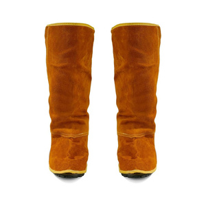 JNM SAFETY Cowhide Split Leather Welding Spats Heat Abrasion Resistant Welding Boot Covers Shoes Protectors Welding Gaiters - Product Image 5