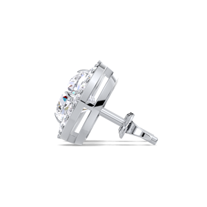 IGI Certified Lab Grown Diamond Cushion Halo Stud <b>Earrings</b> 9KT Yellow / White / Rose Gold Classic Diamond Halo Studs - Product Image 3