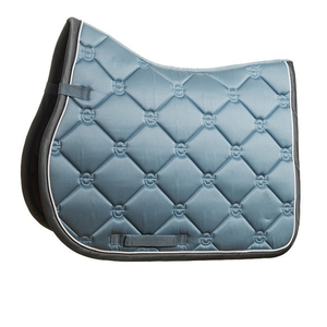 Tapis de selle tout usage noir matelassé respirant avec rembourrage en polyester et doublure en maille, sangle de maintien pour l'équitation - Product Image 1