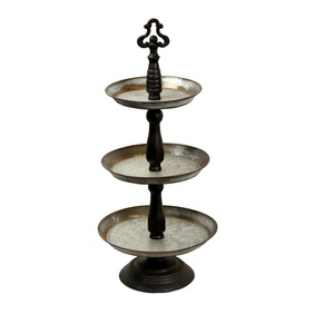 Support à gâteau rond en métal à 3 niveaux, fait main, style ferme, plateau de service, présentoir à desserts, support à cupcakes, support à pâtisseries - Product Image 5