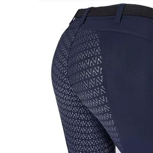 Pantalones de equitación de cintura alta para mujer con botones, de punto, de algodón y elastano, elásticos en cuatro direcciones, con diseño de rayas laterales. - Product Image 4