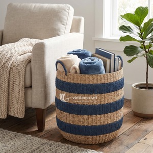 Eco-Friendly Handmade Paper <b>Rope</b> Oval Woven <b>Storage</b> <b>Baskets</b>-Modern Multi-Purpose Home Organization Gift - Product Image 3