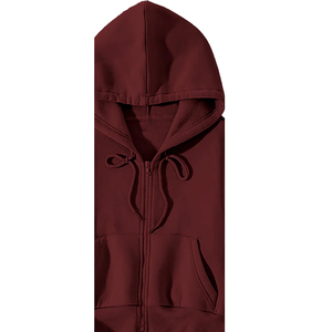 Sweat à capuche pour femme en molleton double tricoté respirant de haute qualité avec logo frontal, en polyester/coton, pour fabricants sur mesure - Product Image 2