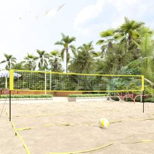 Filet de volley-ball en tissu PE jaune et noir 324"x96.1" pour équipement de terrain - Product Image 1