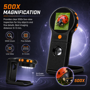 Microscopio Digital Portátil con Autoenfoque 500X, Pantalla IPS de 2.0 Pulgadas, Cámara de Inspección HD 1080P, 8 LED para Soldadura de PCB y Monedas - Product Image 3