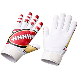 Custom American Football Grip <b>Gloves</b> Adjustable Velcro Wrist Strap Custom Silicone Logo <b>Print</b> Non Slip Adult Training <b>Gloves</b> - Product Image 6