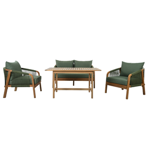 Juego de Sofás Modulares Oil Stain Modern Minh Phuoc para Interiores y Exteriores, Ecológico, Cómodo, de Madera de Acacia con Certificación FSC - Product Image 1