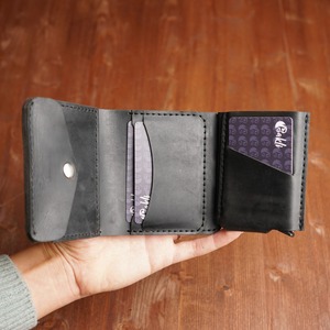 Cartera Triple de Cuero Genuino Personalizada de Fábrica para Hombre, Duradera, de Piel de Vacuno de Primera Calidad, Tarjetero, Estilo Vintage LTW-0204 - Product Image 3