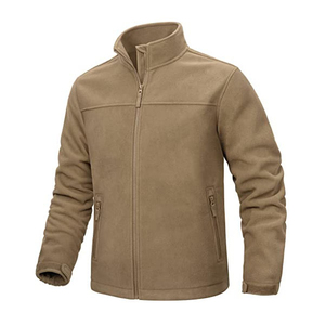 Veste polaire unisexe chaude et décontractée pour l'hiver, avec fermeture éclair, col montant, imprimé XL et teinture unie – Grande Vente - Product Image 3