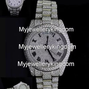 Real Diamond Luxury Hip Hop Iced Out Automatic <b>Mechanical</b> <b>Watches</b> Gold Bust Down VVS Moissanite <b>Watch</b> - Product Image 1