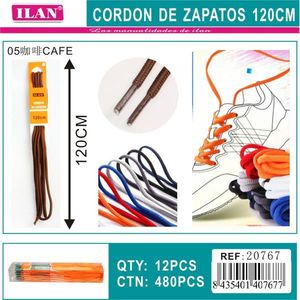 Laccio per scarpe Ilan 120 cm colore caffè per sneaker - Product Image 3