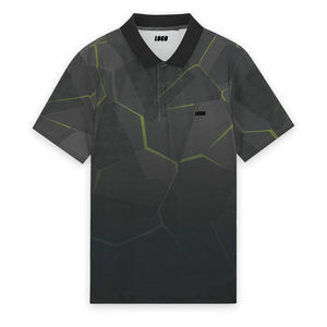 Polo Premium con Diseño Geométrico para Golf, Color Negro Jet, Transpirable, Elástico, Informal, para Hombre, con Opción de Logotipo Personalizado - Product Image 6