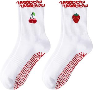 Embroidered <b>socks</b>, anti-slip <b>socks</b>, <b>grip</b> <b>socks</b> are yoga <b>socks</b> and Pilates <b>socks</b> for women Ankle <b>socks</b> - Product Image 1