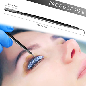 Nouveauté : Séparateur de cils et outil à crochet en acier inoxydable noir, 2 pièces, outils de lifting des cils de qualité professionnelle pour salon - Product Image 4