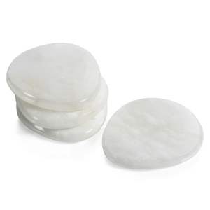 Sous-verres en pierre d'albâtre sculptée de qualité supérieure, lisses et polis, élégants, pour protéger les tables de boissons - Product Image 1