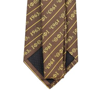 Corbata de Seda Iota Phi Theta Marrón Dorado 1963, Accesorio Clásico Formal Premium para Fraternidad Griega - Product Image 6