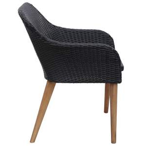 Ensemble de 2 fauteuils de jardin en rotin PE noir avec housses amovibles standard - Product Image 4