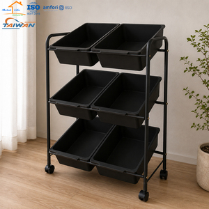 Made in Taiwan 6 Drawer Rolling Storage Cart <b>Trolley</b> for Office Kids Home School Storage Use wholesale - Product Image 3