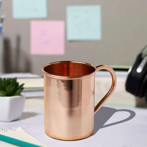 Mug à boisson en cuivre, finition martelée, en métal, pour thé, eau, jus, usage domestique et repas. - Product Image 2