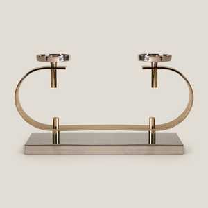 Support de bougie moderne à double porte-bougie, design en métal durable, décoration d'intérieur - Product Image 2