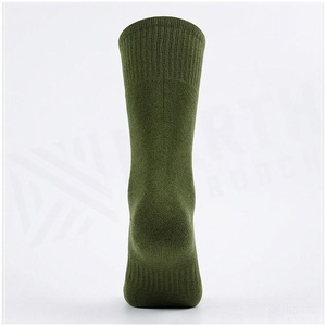 Crew <b>Socks</b> Solid Olive Green 100% Cotton Breathable Knitted for Adults Casual Daily Wear Autumn Season - Product Image 2