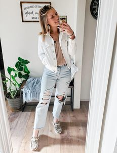 Chaqueta Vaquera Moderna para Mujer, Azul, de Algodón, Informal, con Botones al Frente, Estilo Urbano, Ligera, de Uso Diario, Premium - Product Image 1
