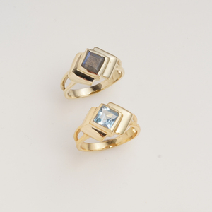 Natural Labradorite Square <b>Ring</b> in Gold Finish Geometric <b>Statement</b> <b>Ring</b> Modern Handmade Jewelry for Women Gift - Product Image 3