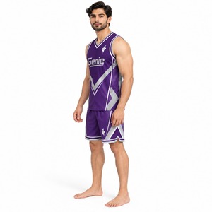 Ensemble d'uniformes de basketball respirant, maillot et short athlétiques légers, tenue de sport d'équipe pour l'entraînement, la compétition et les entraînements sportifs - Product Image 4