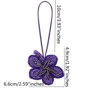 Porte-clés vintage faits main multicolores avec strass, breloques de poignet alphabet multicolores avec initiales, design varié - Product Image 5