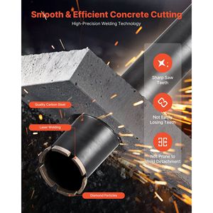 Punta da trapano di alta precisione da 2-1/2 pollici per muratura e cemento, profondità di foratura 14 pollici, filettatura interna 1-1/4 In-7, saldatura a umido - Product Image 5