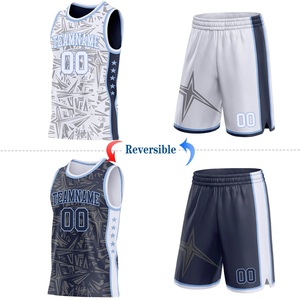 Ensemble de maillots de basketball double face Elite, vêtements d'équipe personnalisés, tissu en maille respirant, fournisseur direct d'usine, vente en gros - Product Image 1