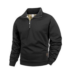 เสื้อสเวตเชิ้ตผู้ชายแบบซิป ¼  คอเต่า  บุขน  แขนยาว  อุ่นสบาย  ใส่ลำลองกลางแจ้ง - Product Image 5