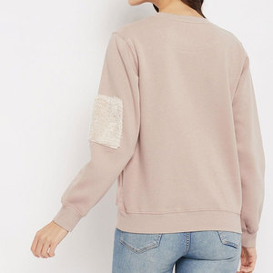 OEM Custom Logo Winter Oversized Women Sweatshirt Crewneck <b>Brushed</b> Fleece Cotton Polyester Relaxed Fit Casual Eco-Friendly - Product Image 2