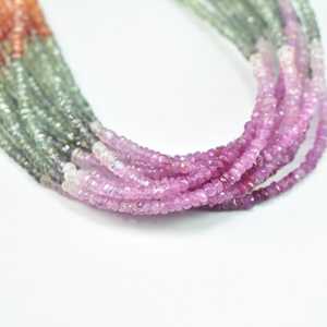 Cuentas facetadas de zafiro multicolor de alta calidad de 2 a 3 mm, cuentas de piedras preciosas de zafiro natural para la fabricación de joyería, venta al por mayor. - Product Image 4