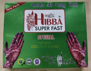 Hibba Super Fast Brown Dulhan Mehndi Cone, pâte de henné de qualité supérieure pour la mariée, pour l'art corporel des mains, des pieds et du corps - Product Image 5