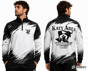 Custom Quarter Zip Breathable Printed Performance Training Top Long Sleeve Moisture Wicking Athletic Sports <b>Pullover</b> Plus Size - Product Image 6