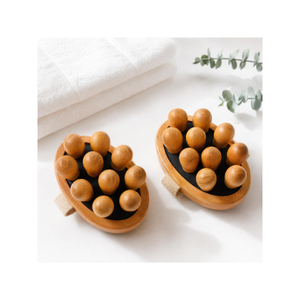 Brosse de massage corporelle coréenne en bois de qualité supérieure avec sangle en coton, masseur 200g multifonctionnel et lavable pour les soins corporels à domicile - Product Image 2