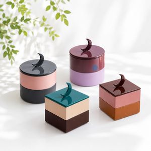 Eco Friendly Color Block Lacquer <b>Gift</b> Box With Crescent Lid For <b>Eid</b> Ramadan Candy Chocolate Favor Box Wholesale Handmade - Product Image 2