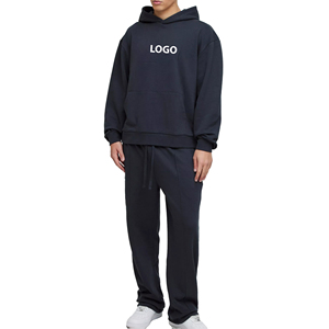 Ensemble 2 pièces de sweats à capuche imprimés personnalisés en coton 100% de haute qualité pour hommes, grandes tailles, style streetwear, avec option OEM - Product Image 1