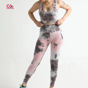 New Design Logo Mist OEM Women's Define <b>Leggings</b> & Bra Set <b>With</b> <b>Pockets</b> 2 Piece Women's Workout Set High Waist Yoga Fitness Set - Product Image 3